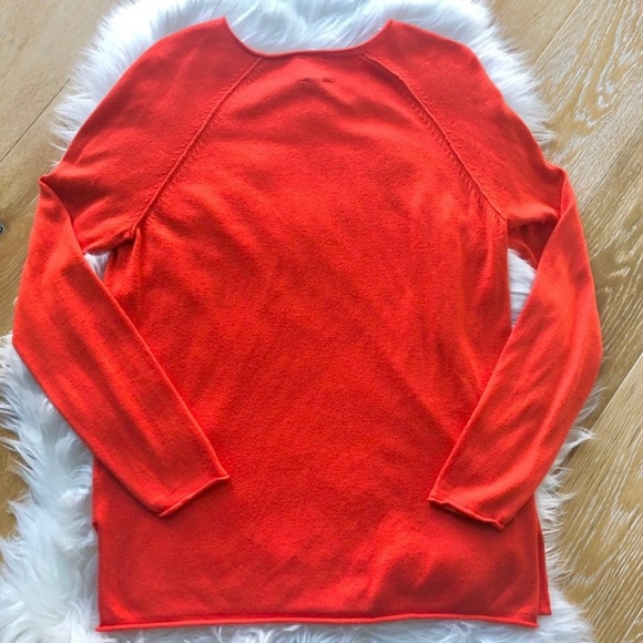 CORE life Orange Long Sleeve Raw Edge Sweater Size Small - Picture 3 of 11